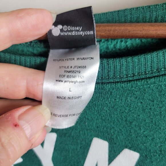 Disney Sweatshirt Adult Boxy L Green Mickey Mouse Sweater Pullover Vintage Egypt - Picture 6 of 6